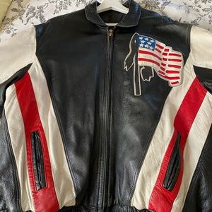 Leather biker jacket
